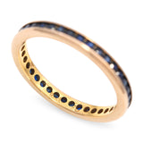 Vintage 18k Yellow Gold Channel Set Sapphire Eternity Band
