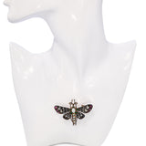 Antique Silver Topped Gold Butterfly Gem Set Ajour Cut Brooch