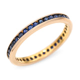 Vintage 18k Yellow Gold Channel Set Sapphire Eternity Band