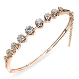 Antique Victorian 14k Rose Gold 2.56ctw Old European Cut Diamond Cuff Bracelet