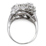 Vintage 14k White Gold 0.81tcw Diamond Floral Ring