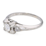 Vintage Coplay 18k White Gold 0.25tcw I Vs2 Diamond Engagement Ring