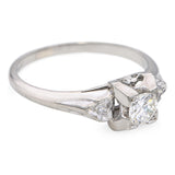 Vintage Coplay 18k White Gold 0.25tcw I Vs2 Diamond Engagement Ring