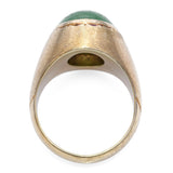 Vintage 14k Yellow Gold Green Jadeite Jade Men's Ring