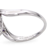 Vintage F & F Felger Platinum Amethyst Heart and Diamond Offset Ring