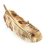 Vintage Tiffany & Co 14k Yellow Gold Feather Brooch