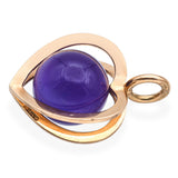 Vintage 14k Yellow Gold Amethyst Sphere Heart Pendant