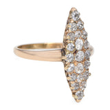 Antique Yellow Gold Diamond Navette Ring