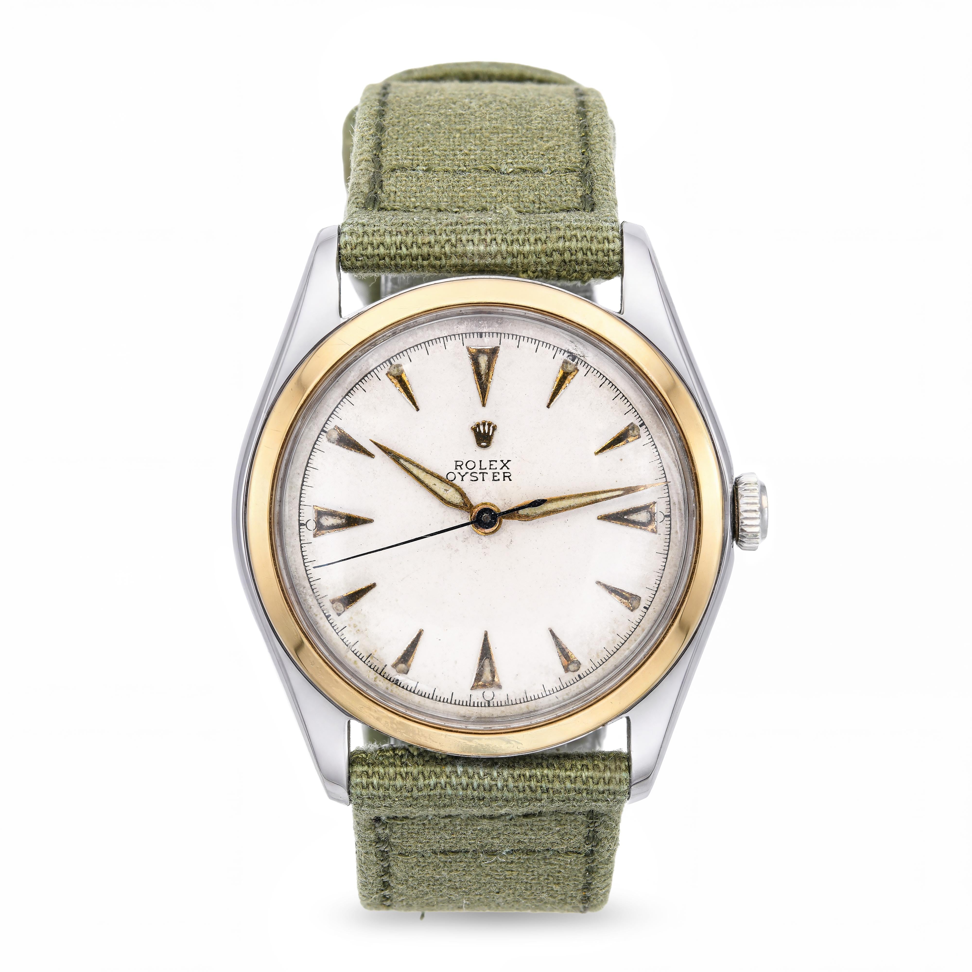 Vintage Two Tone 1948 Rolex Oyster Handwind Watch Ref 5058