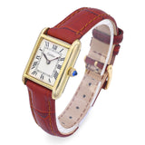 Vintage Cartier 18k Yellow Gold Electroplated Tank Manual Wind Watch