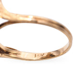 Vintage 14k Yellow Gold Pearl and Black Coral Ring