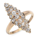 Antique Yellow Gold Diamond Navette Ring