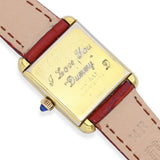 Vintage Cartier 18k Yellow Gold Electroplated Tank Manual Wind Watch