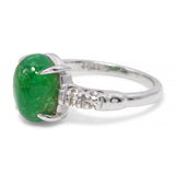 Vintage 14k White Gold 2.36ct Emerald and Diamond Ring