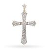 Art Deco Yellow Gold and Platinum Diamond Cross Pendant