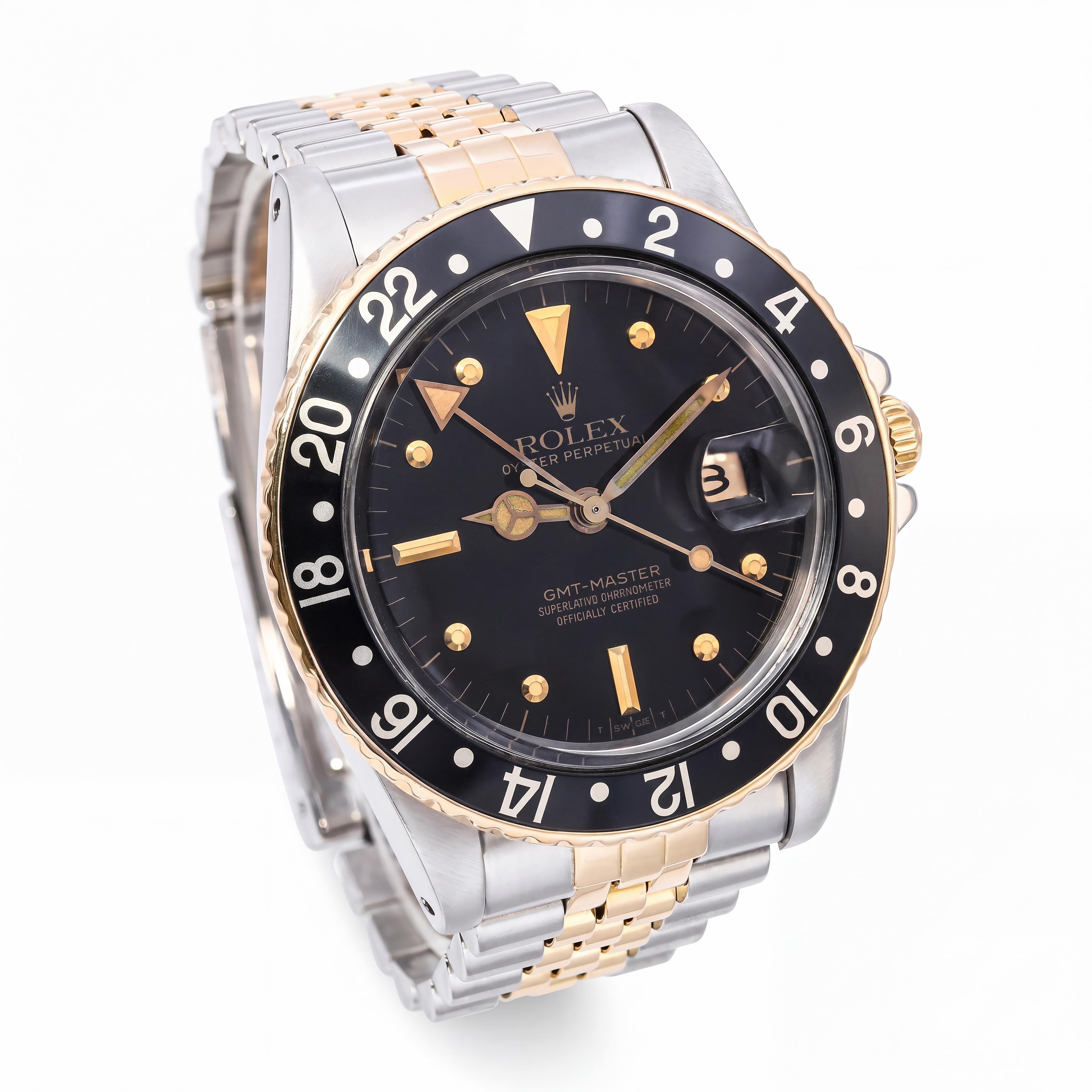 Rolex GMT-Master Two Tone 18K Yellow Gold Steel Jubilee Watch Ref. 16753