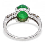 Vintage 14k White Gold 2.36ct Emerald and Diamond Ring