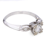 Vintage 14k White Gold 0.42tcw H VS Diamond Engagement Ring