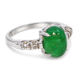 Vintage 14k White Gold 2.36ct Emerald and Diamond Ring