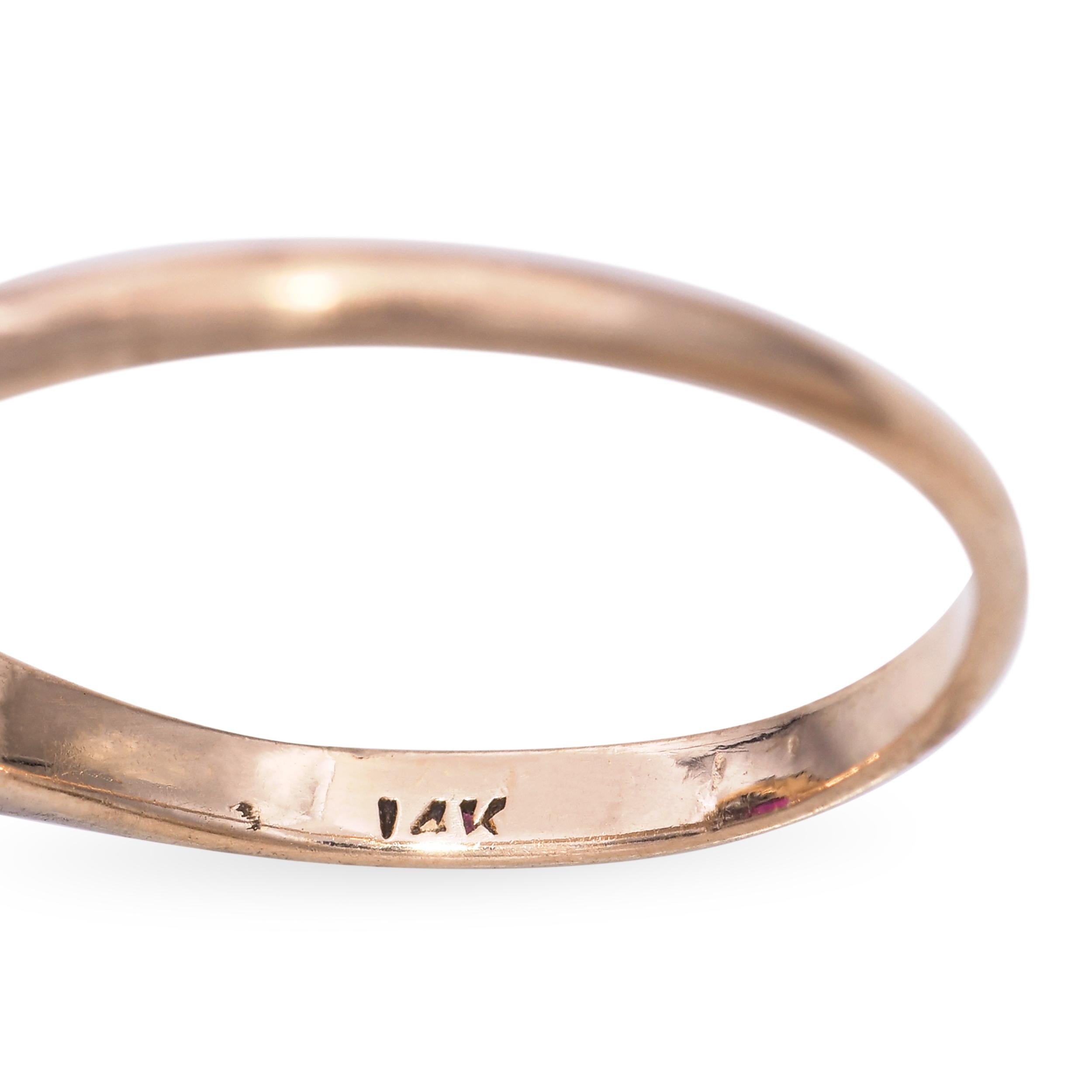 Antique 14k Yellow Gold Platinum Top 0.51ct Ruby and Diamond Halo Ring