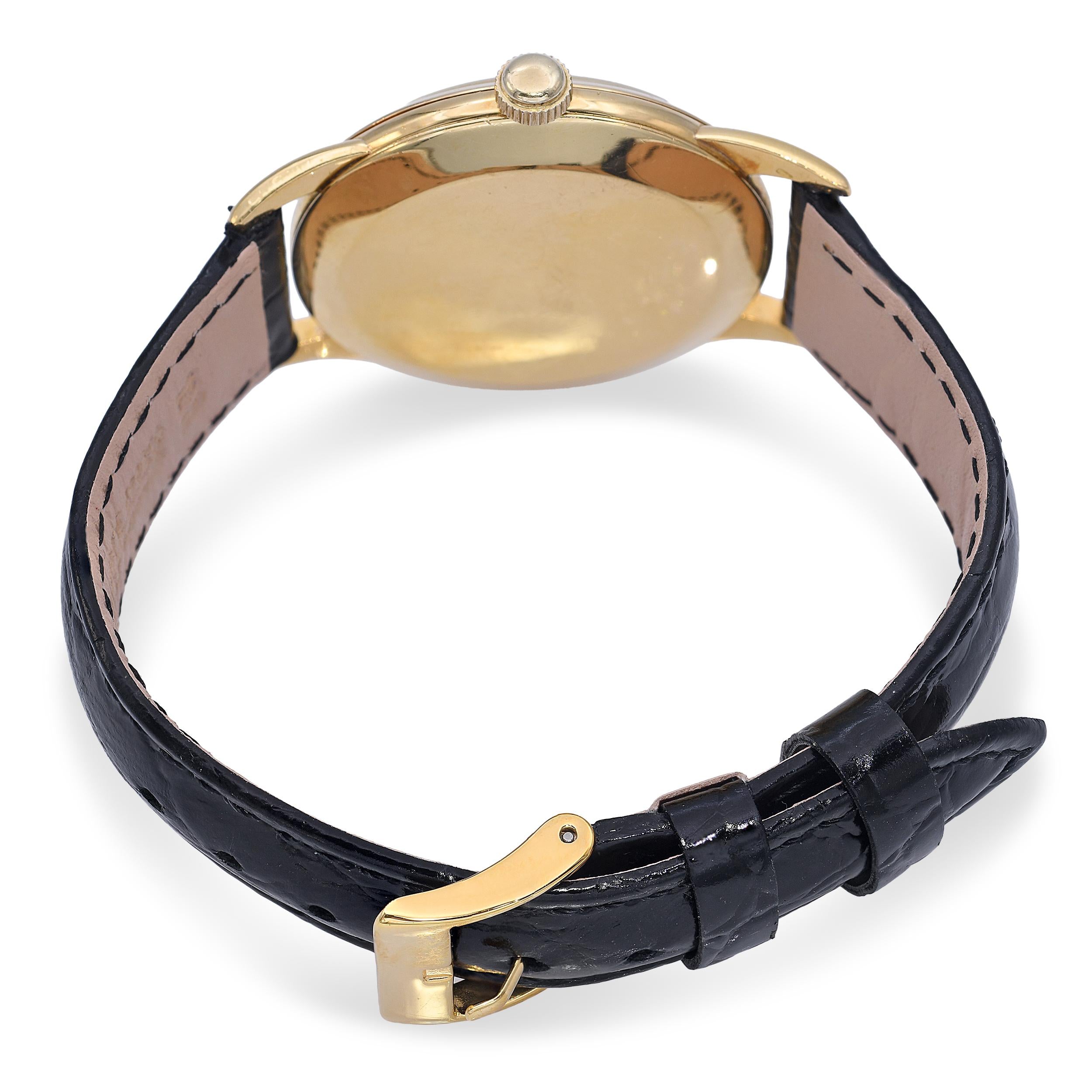 Vintage 1950s IWC Schaffhausen 18k Yellow Gold Manual Wind Dress Watch