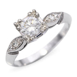 Vintage 14k White Gold 0.42tcw H VS Diamond Engagement Ring