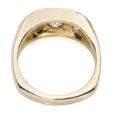 Vintage 14k Yellow Gold 1.90ct Old Euro Cut Diamond 3-Stone Gypsy Ring