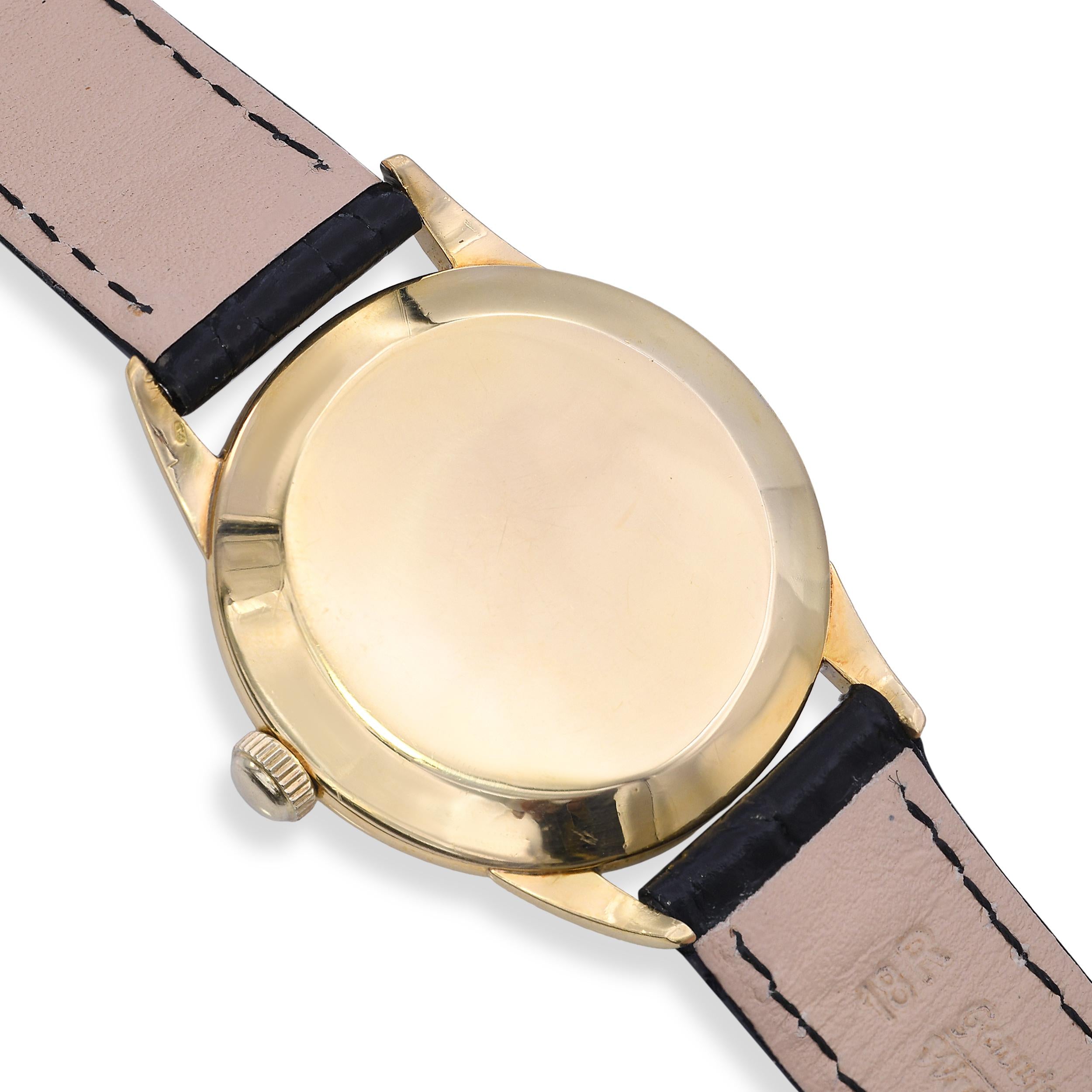 Vintage 1950s IWC Schaffhausen 18k Yellow Gold Manual Wind Dress Watch