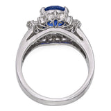 Platinum 2.25ct Ceylon Heated Sapphire and Diamond Ring