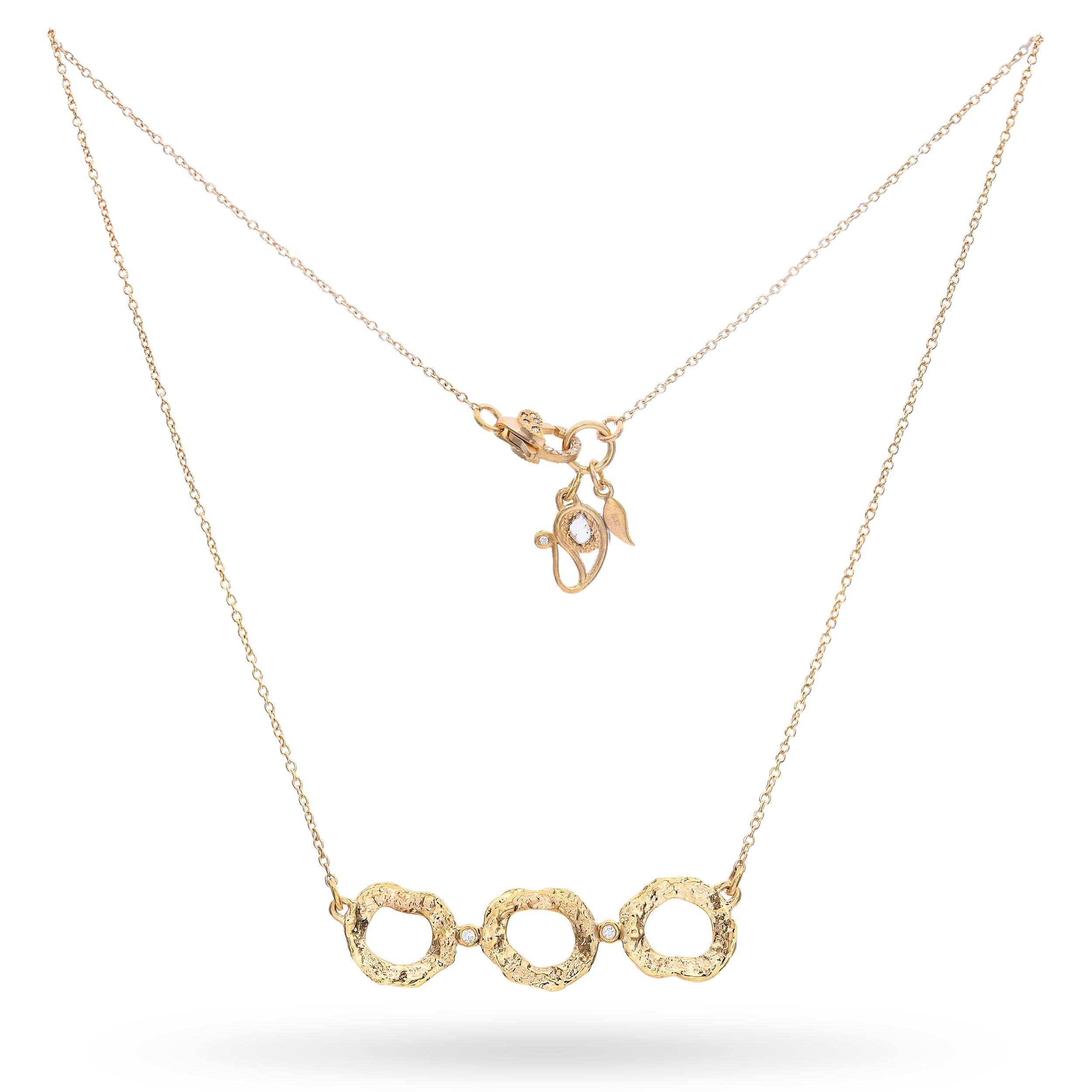 Coomi 20k Yellow Gold Open Flower Diamond Necklace