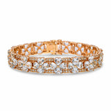 Vintage 14k Yellow Gold 28.8tcw Aquamarine and Diamond Bracelet