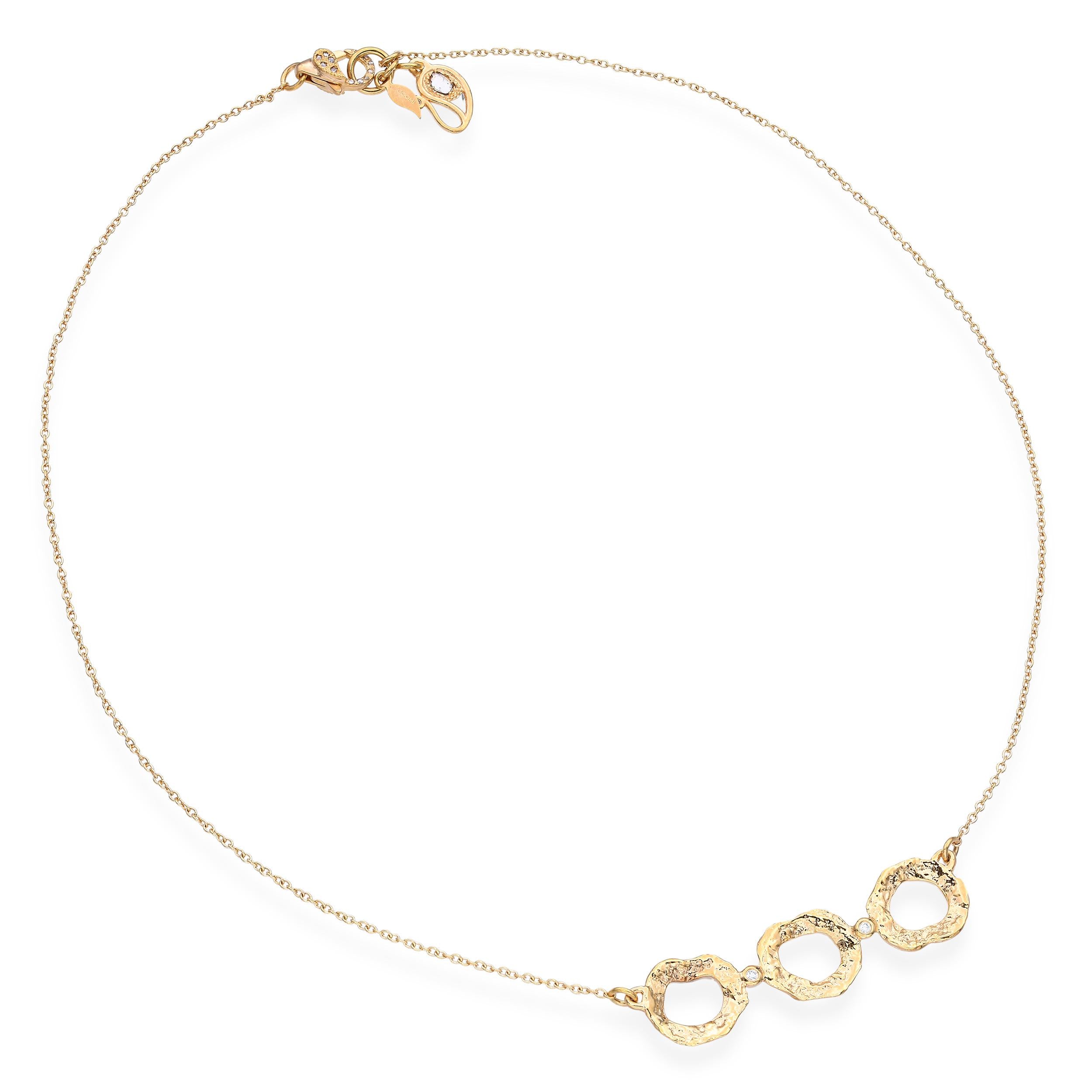 Coomi 20k Yellow Gold Open Flower Diamond Necklace
