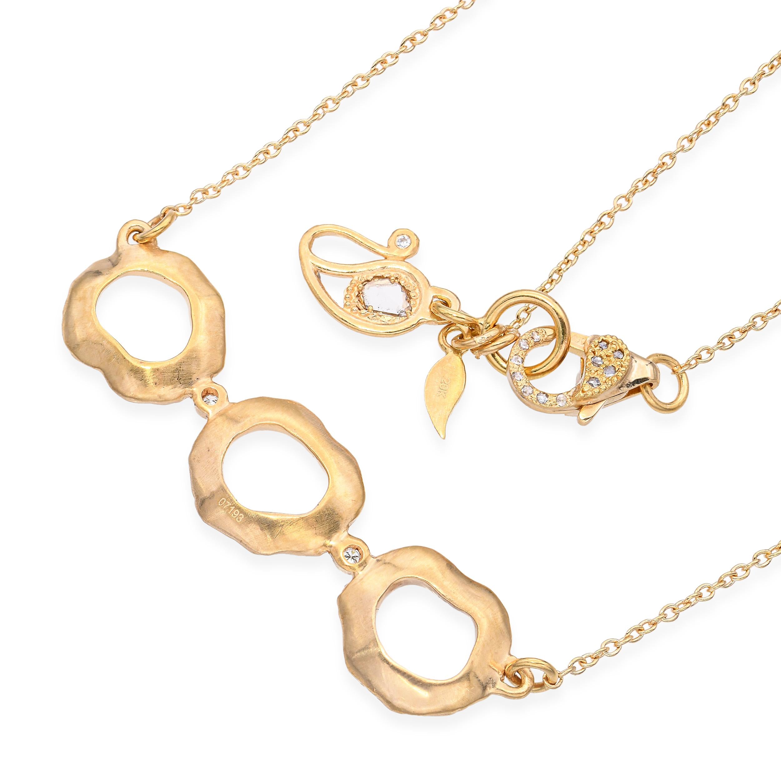 Coomi 20k Yellow Gold Open Flower Diamond Necklace
