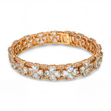 Vintage 14k Yellow Gold 28.8tcw Aquamarine and Diamond Bracelet