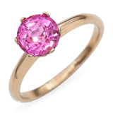 Vintage 15k Yellow Gold 1.75ct Pink Sapphire Solitaire Ring