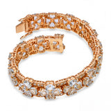 Vintage 14k Yellow Gold 28.8tcw Aquamarine and Diamond Bracelet