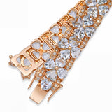 Vintage 14k Yellow Gold 28.8tcw Aquamarine and Diamond Bracelet