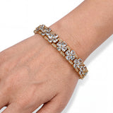 Vintage 14k Yellow Gold 28.8tcw Aquamarine and Diamond Bracelet