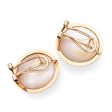 Vintage 14k Yellow Gold Mabe Pearl Earrings