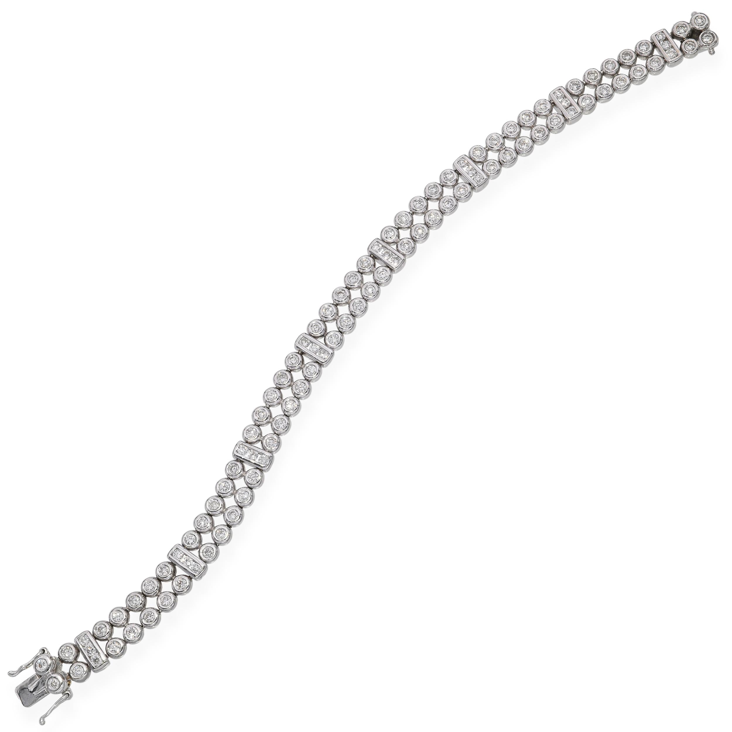 Vintage 18k White Gold 1.32tcw Diamond Tennis Bracelet