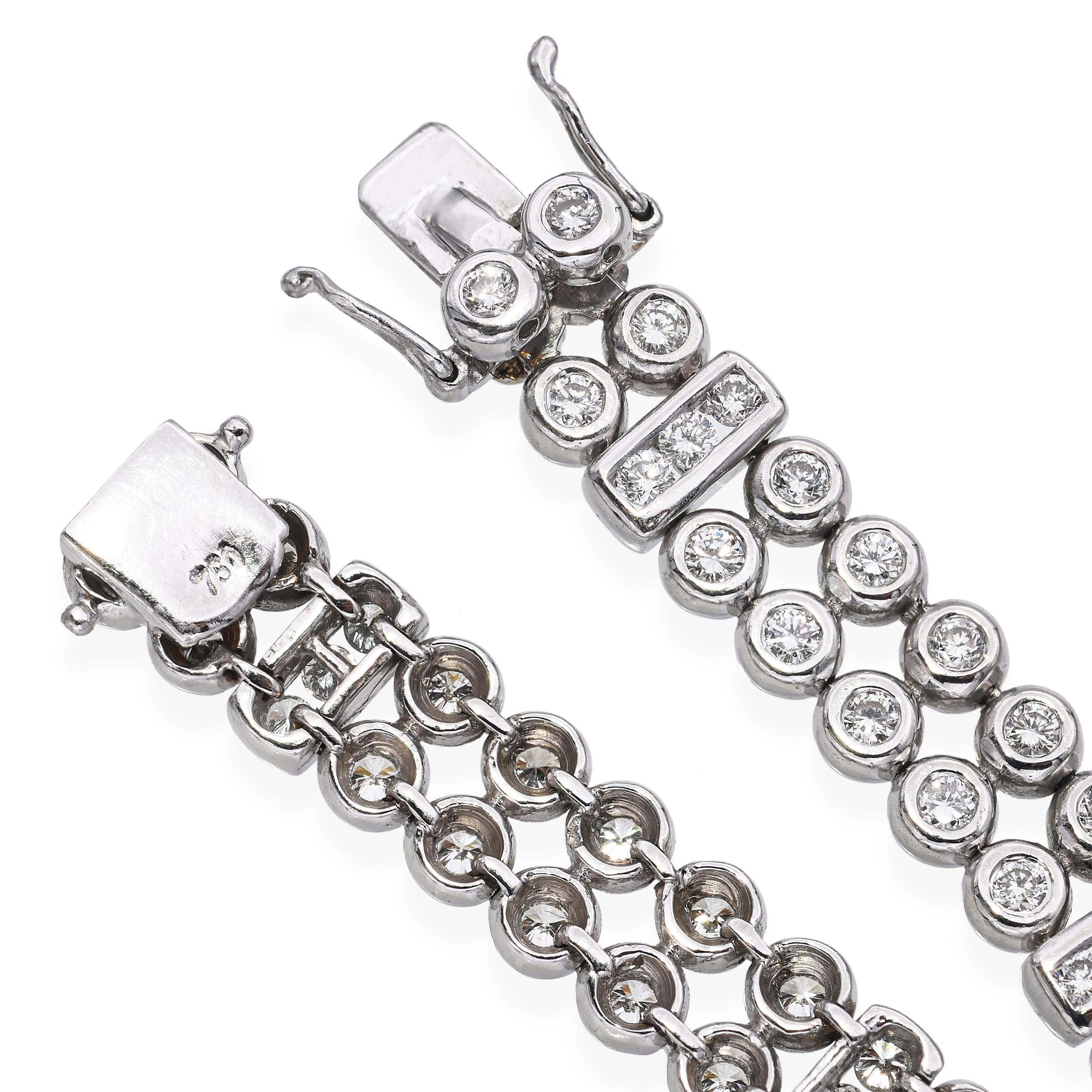 Vintage 18k White Gold 1.32tcw Diamond Tennis Bracelet