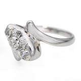 Vintage 14k White Gold 0.23tcw Diamond Bypass Ring
