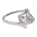 Vintage 14k White Gold 0.23tcw Diamond Bypass Ring