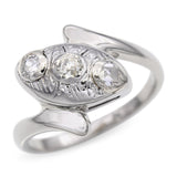 Vintage 14k White Gold 0.23tcw Diamond Bypass Ring