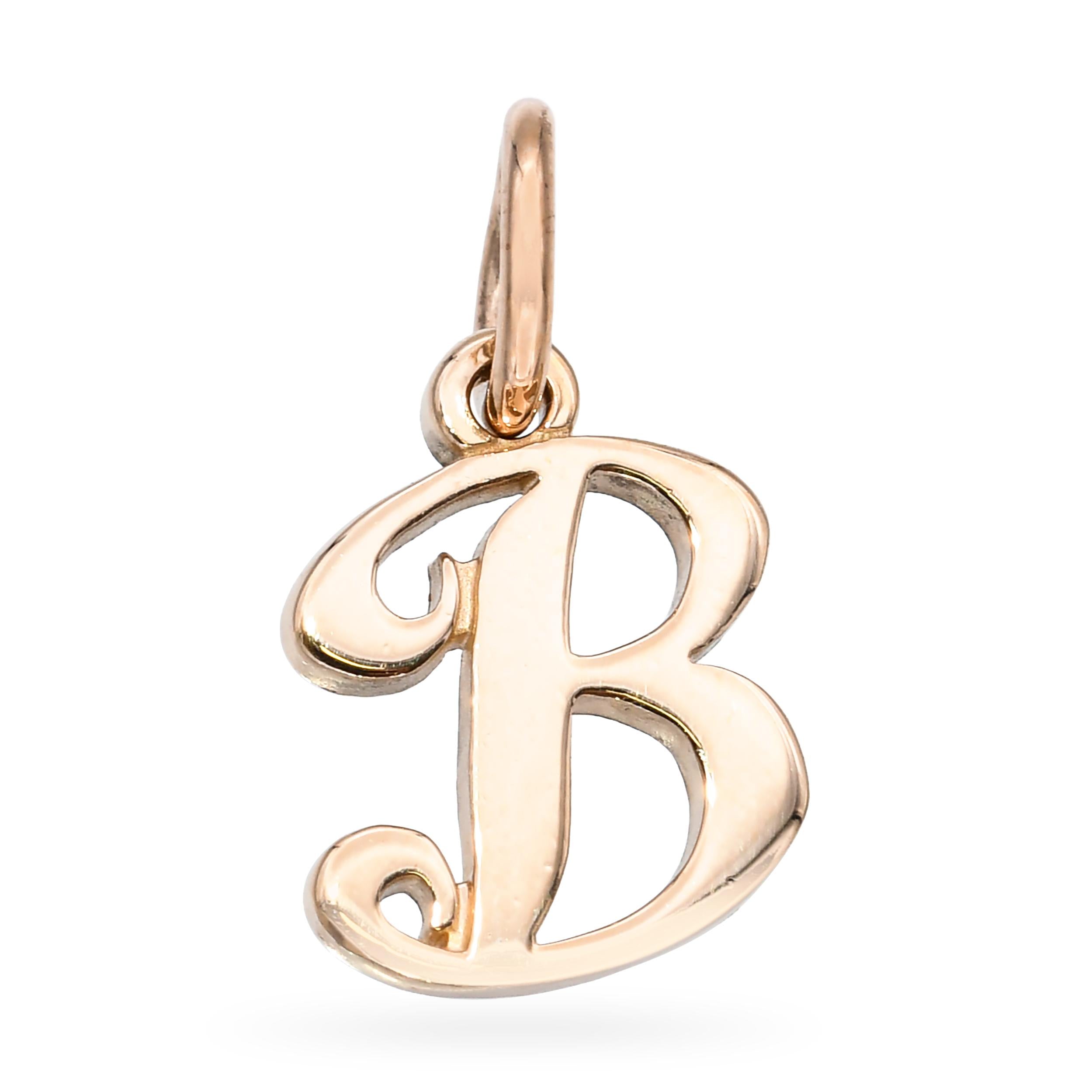 Vintage Avery 14k Yellow Gold Monogram B Initial Pendant