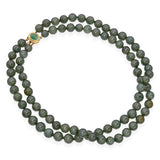 Vintage Yellow Gold Jadeite Bead Double Strand Necklace