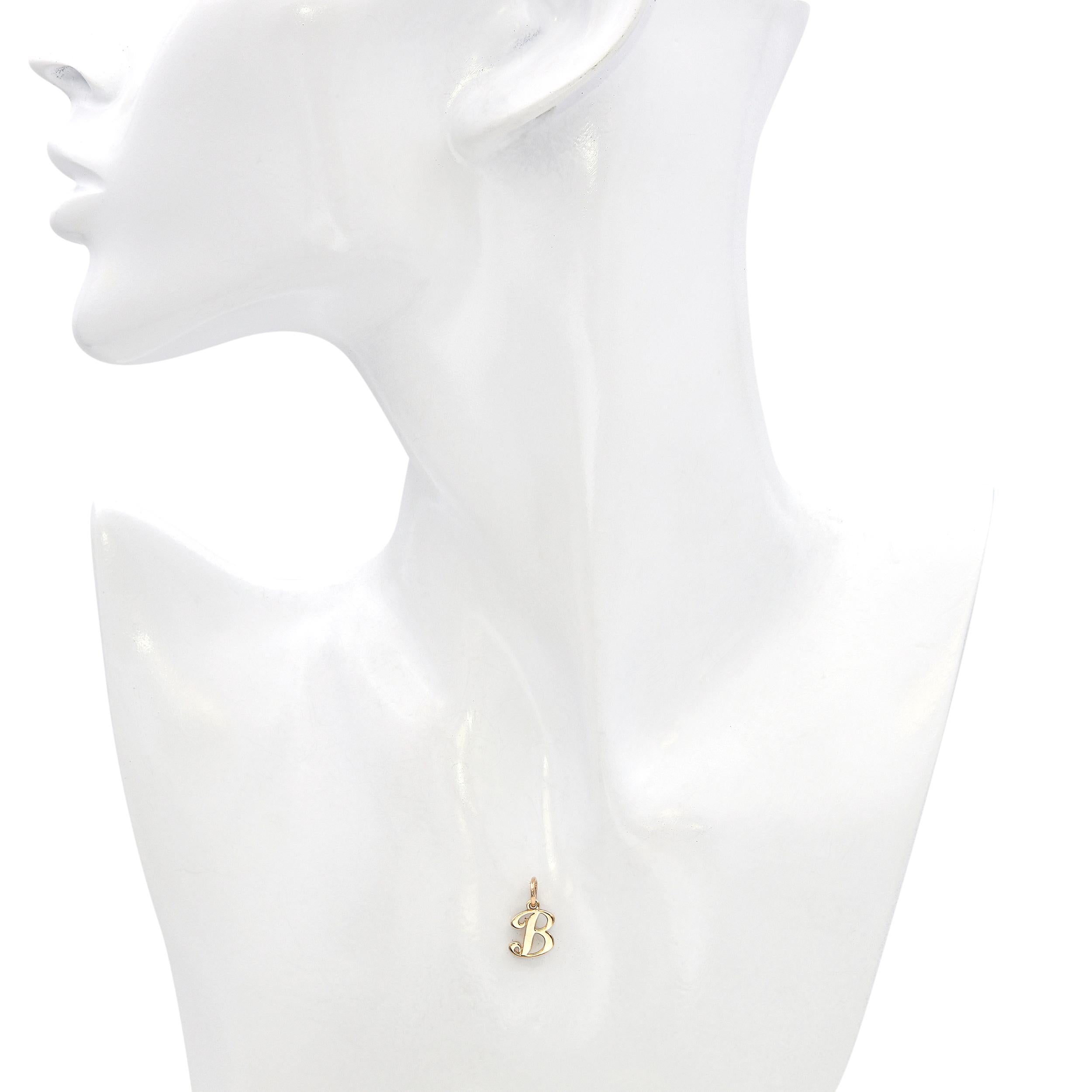 Vintage Avery 14k Yellow Gold Monogram B Initial Pendant