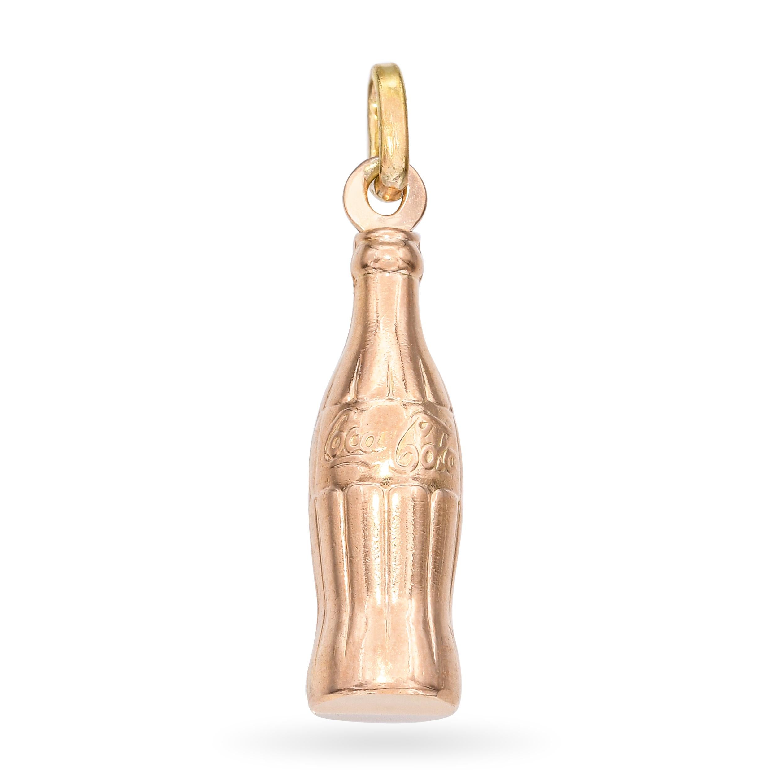Vintage 14k Rose Gold Coke Bottle Pendant