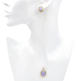Vintage 10k and 14K Yellow Gold Lavender Jade Jewelry Set