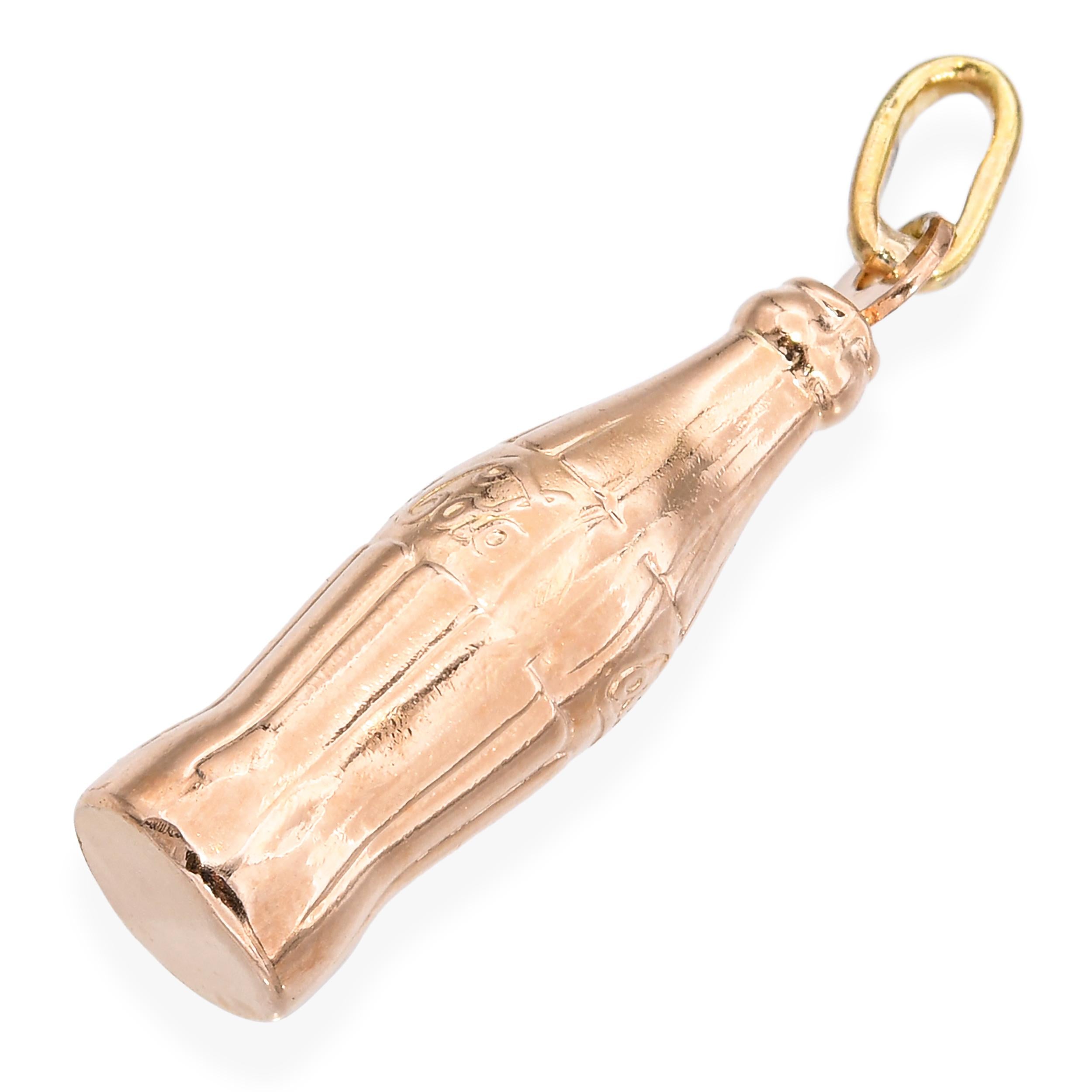 Vintage 14k Rose Gold Coke Bottle Pendant